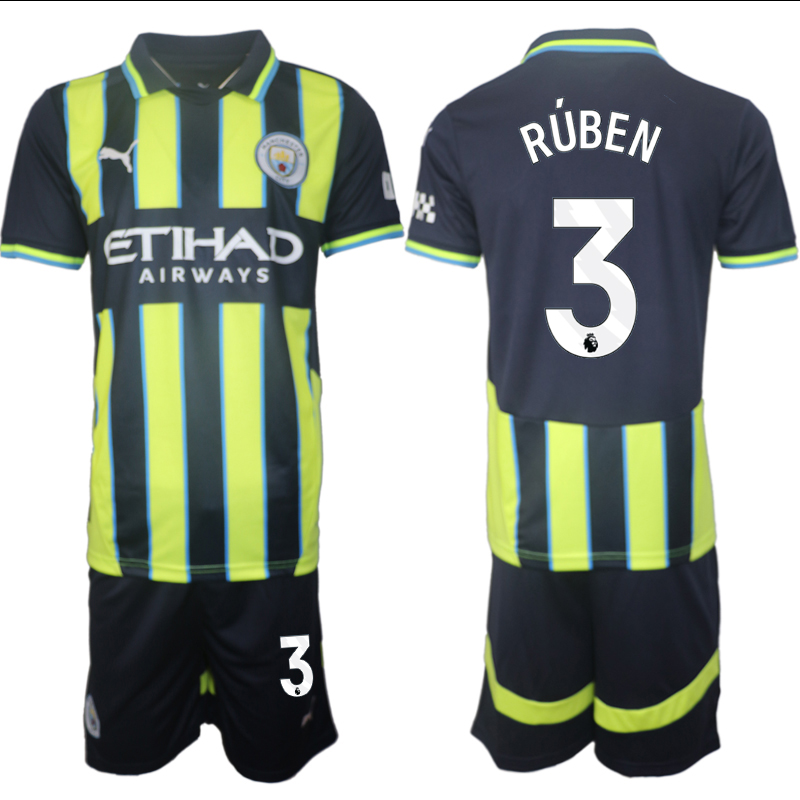 Men 2024-2025 Club Manchester City away black green #3 Soccer Jersey->indianapolis colts->NFL Jersey